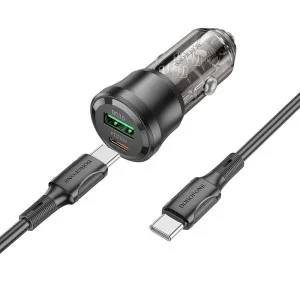 Авто зарядка Borofone BZ25 Journey PD38W(1C1A) (Type-C to Type-C) [Transparent-Black]